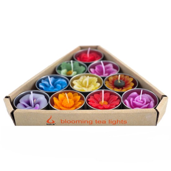 Blooming Tea Lights<br />Rainbow Colours