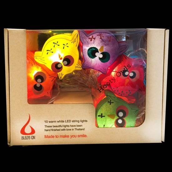Hooty Owls - 10 Lamps<br />Rainbow Colours Hooty Owls - 10 Lamps<br />Rainbow Colours
