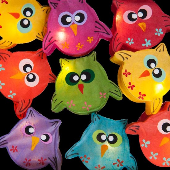 Hooty Owls - 20 Lamps<br />Rainbow Colours Hooty Owls - 20 Lamps<br />Rainbow Colours