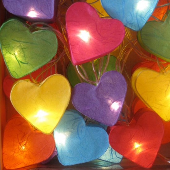 Radiant Hearts - 10 Lamps<br />Rainbow Colours Radiant Hearts - 10 Lamps<br />Rainbow Colours